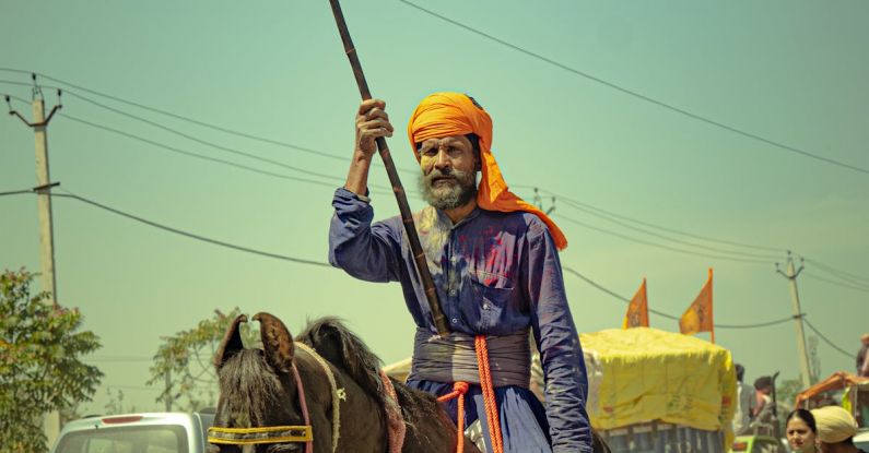 Rod - A man on a horse with a spear and a flag