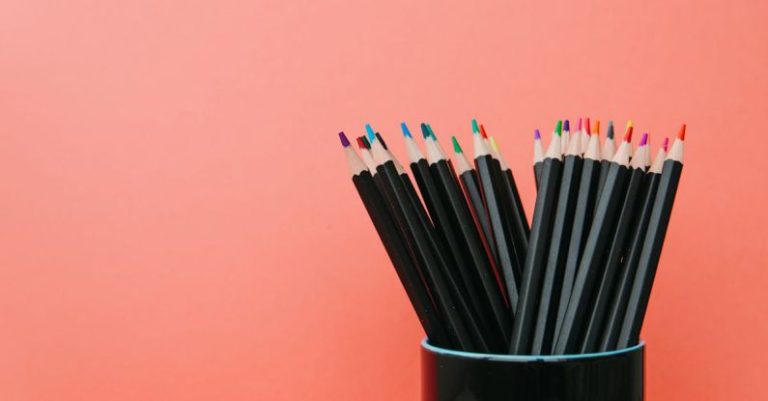 Tips - Colored Pencils on Black Ceramic Cup