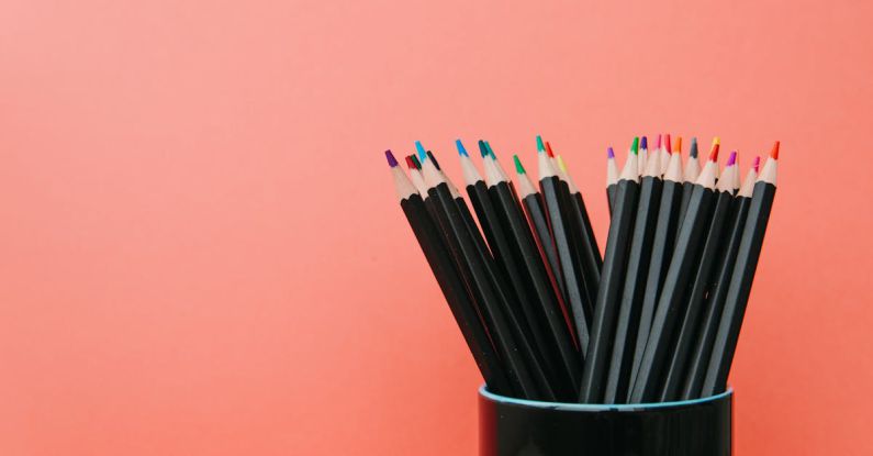 Tips - Colored Pencils on Black Ceramic Cup