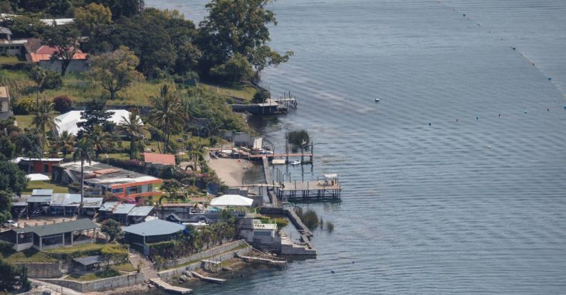 Marinas - Aerial View of the Marinas on the Shore of Crater Lake Atitlan